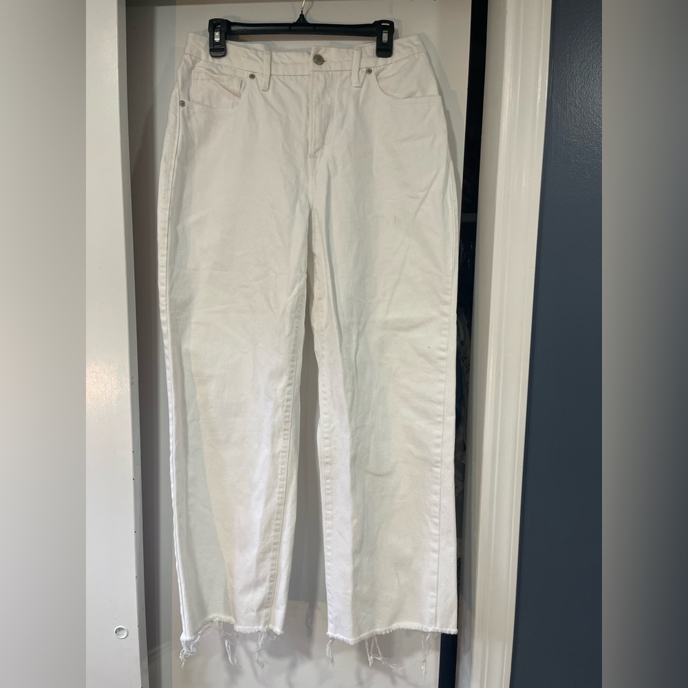 Good American White Straight Leg Denim